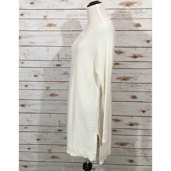 Trouve Side Zip Sweater Tunic - White - Small - Picture 16 of 16